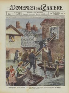 Un episodio delle terribili inondazioni a Norwich, Inghilterra da Achille Beltrame