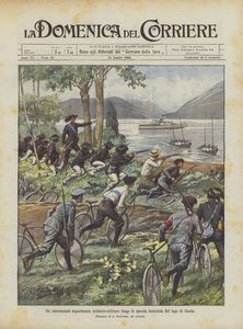 Un interessante esperimento ciclistico-militare lungo la sponda bresciana del lago di Garda da Achille Beltrame