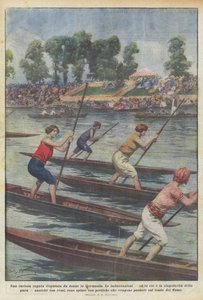 Una curiosa regata disputata da donne in Germania da Achille Beltrame