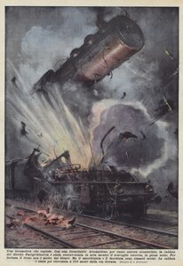 Una locomotiva che esplode da Achille Beltrame