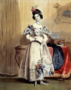 Alle undici di sera, giovane ragazza in abito da sera da Achille Devéria