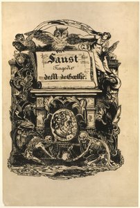 Medaglione ritratto di Goethe, pagina del titolo da Faust da Achille Devéria