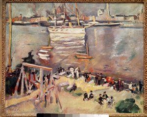 Entrata di una corvetta nel porto di Anversa (dipinto di Othon Friesz, 1906, collezione privata) da Achille Emile Othon Friesz