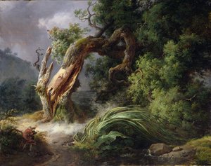 La quercia e la canna, 1816 da Achille Etna Michallon