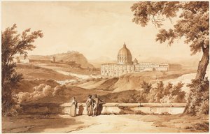 Vista di San Pietro, Roma da Achille Etna Michallon