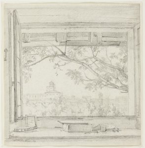 View of the Villa Medici and Sta Trinità dei Monti from Ingres