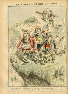 Illustrazione di Achille Lemot (1846-1909) in Le Pelerin, 08/09/07 - La marche à l