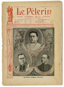 Illustrazione di Achille Lemot (1846-1909) per la copertina di Le Pèlerin, 26/08/06 - Nuovi Vescovi Inglesi - Religione Fede, Cattolicesimo - Vescovi