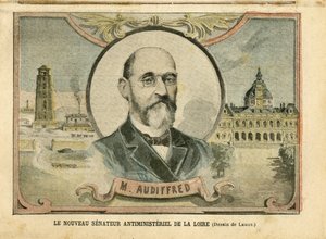 Illustrazione di Achille Lemot in Le Pelerin, 06/11/04 - Il nuovo senatore anti-ministeriale della Loira - Senato, Loira - Senatore, Audiffred Honore da Achille Lemot
