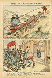 Illustrazione di Achille Lemot (1846-1909) in Le Pèlerin, 20/10/07 - cose vecchie e nuove - Eliseo, Socialismo, Ministero - Jaurès Jean, Asino - Portfolio da Achille Lemot