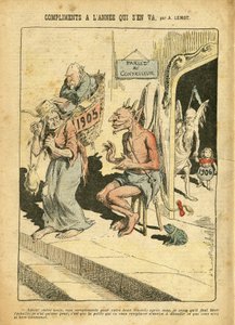 Illustrazione di Achille Lemot (1846-1909) in Le Pelerin, 31/12/05 - Complimenti dell