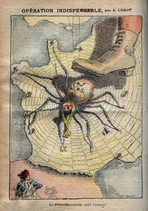 Operazione indispensabile - Franc Massoneria, ecco il nemico! - Caricatura di Achille Lemot in 