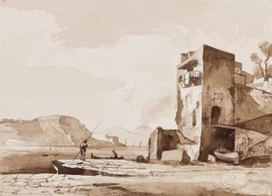 Possibile vista da Posillipo, con il Vesuvio in lontananza, con aggiunte di un allievo Borbone da Achille Vianelli