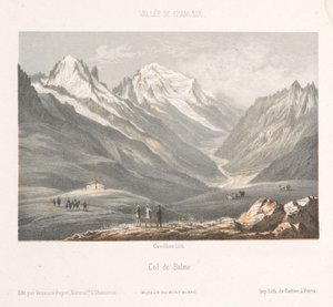 Veduta del villaggio di Les Planards sulla strada per Montenvers da Ad. Cuvillier
