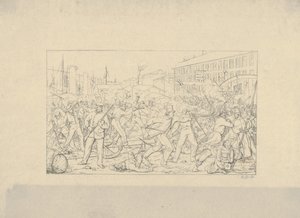 Battaglia a Baltimora, 19 aprile 1861 da Confederate War Etchings da Adalbert John Volck