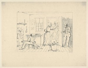 Schiavi che nascondono il loro padrone da una squadra di ricerca da Confederate War Etchings da Adalbert John Volck