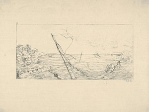 Blocco di Pietra al Largo di Charleston, Carolina del Sud da Confederate War Etchings, 1861-63 da Adalbert John Volck