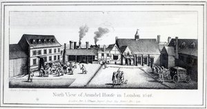 Vista nord di Arundel House a Londra (incisa da Wenceslaus Hollar) da Adam Alexius Bierling