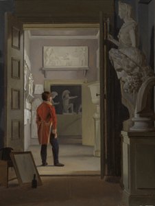 La sala delle antichità al Palazzo di Charlottenborg, Copenaghen, 1830 da Adam August Müller