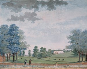 La Grande Casa e il Parco a Chawton, c.1780 da Adam Callander