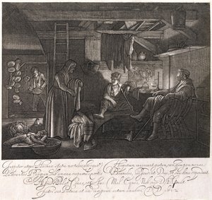 La casa di Filemone e Bauci, inciso dal conte Hendrik Goudt (1585-1630) da Adam Elsheimer