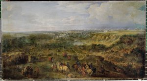 Vista della città di Lussemburgo dai bagni Mansfeld ... da Adam Frans van der (circle of) Meulen