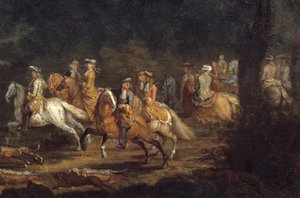 Re Luigi XIV alla caccia (dettaglio) da Adam Frans van der Meulen