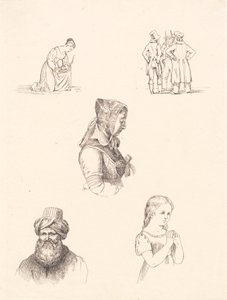 Foglio di prova con studi di figure da Adam Müller