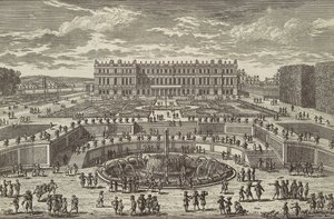 Veduta del castello di Versailles, facciata del giardino