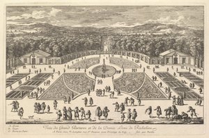 Veduta del Grande Parterre e della Mezza Luna di Richelieu, 17° secolo da Adam Perelle