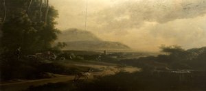Paesaggio con strada tortuosa da Adam Pynacker