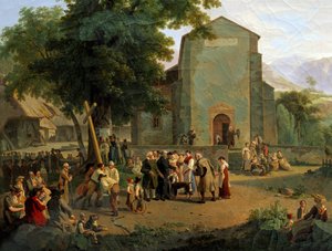 Il ripristino del culto dopo la Rivoluzione. Dipinto svizzero di Adam Topffer da Adam Topffer