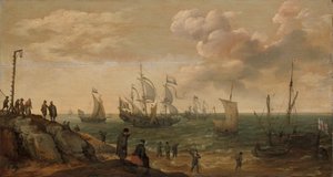 Navi al largo di una costa da Adam Willaerts