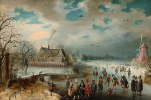 Pattinaggio sul Fiume Amstel Ghiacciato da Adam van Breen