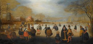 Paesaggio invernale con pattinatori da Adam van Breen