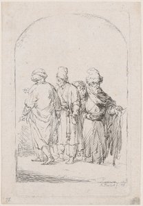 Gruppo di quattro uomini in piedi in costume orientale, 1795