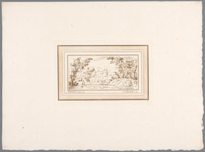 Paesaggio fluviale con il muro di una fortezza da Adam von Bartsch