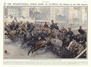 Esibizione degli Ussari del 18° al Salone Internazionale del Cavallo a Olympia, Londra, 1914
