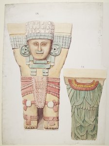 Cariatide dalla camera esterna, Tempio A, campo da gioco Chichen Itza, Messico da Adela Breton
