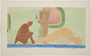 Dipinto di parte di un murale (sacrificio umano) Tempio Superiore Campo da Gioco 