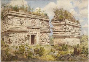 Rovine a Chichen Itza, Yucatan, Messico, raffigura la facciata est dell