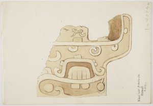 Rovine/rilievi in pietra al Tempio di Uxmal, Messico Rappresentazione di parte dell