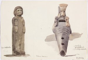 Figure di pietra da Malinalco, Toluca, Messico da Adela Breton