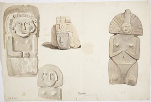 Statue di pietra da Papantla, Messico da Adela Breton
