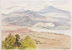 Vista dal Cerro del Calvario, Patzcuaxo da un lato del foglio e dall
