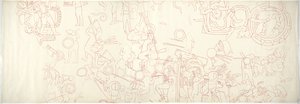 Parete sud, Tempio Superiore dei Giaguari, Chichen Itza, Messico (quarto centrale nord) da Adela Breton