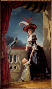 Ritratto a figura intera di Luisa Elisabetta di Francia (figlia di Luigi XV) Duchessa di Parma e suo figlio Don Ferdinando da Adelaide Labille Guiard