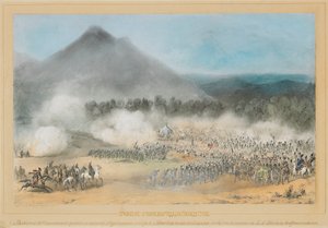 La battaglia al fiume Choloki, al confine di Guria il 4 giugno 1854, 1854 da Adolf Charlemagne