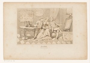 Casanova e il Duca di Matalone che guardano arte erotica con Leonilde da Adolf Gnauth