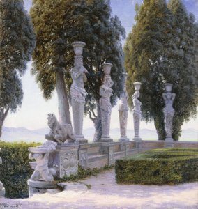 Piazzale delle Cariatidi nel parco di Palazzo Farnese a Caprarola da Adolf Heinrich Hansen